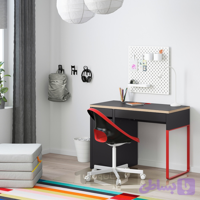 میز تحریر ایکیا مدل IKEA MICKE رنگ آنتراسیت/قرمز