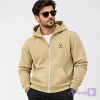 سویشرت کلاه‌دار مردانه پنبه‌ای لیما با زیپ allen-solly