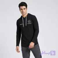 تیشرت کلاه دار آستین بلند مشکی mercedes benz