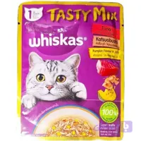 پوچ گربه ویسکاس Whiskas طعم تن و کاتسووبوشی با کدو در ژله