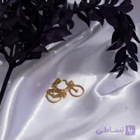 پلاک گردنبند مدل دوچرخه طلایی