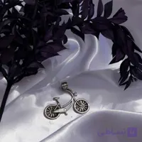 پلاک گردنبند مدل دوچرخه نقره ای