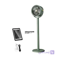 پنکه خورشیدی شارژی تلسکوپی با چراغ LED و تنظیم ارتفاع مدل S39