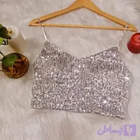 کراپ پولکی کاپ دار مجلسی تک رنگ با کیفیت عالی
