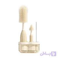 ست شیشه شور سیلیکونی استنددار 4 تکه با مخزن استریل