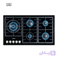 اجاق گاز 5 شعله صفحه ای نیک کالا شیشه ای مدل GGH 302