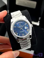 ساعت مچی رولکس دی‌دیت | Rolex Day-Date | نقره ای صفحه آبی