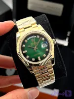 ساعت مچی رولکس دی‌دیت | Rolex Day-Date | طلایی صفحه سبز هایلایت مشکی