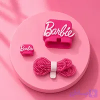 پک محافظ سیلیکونی کابل و آداپتور طرح Barbie مناسب برای شارژر 25W سامسونگ بسته چهار عددی