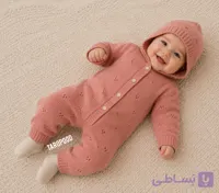 سرهمی کلاه داره نوزادی همراه با پاپوش