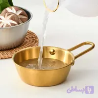 تابه تک دسته | ظرف سرو استیل طلایی وارداتی | سه سایز موجود