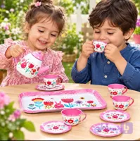 اسباب بازی ست چای خوری فلزی ۱۴ تکه مناسب+۲ سال