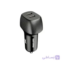 شارژر فندکی فیلیپس مدل DLP5522C Dual Port USB-C توان 60w گارانتی 24 ماهه سی آوا بدون کابل