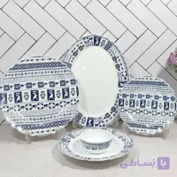 سرویس غذاخوری ۲۵ پارچه آرکوپال طرح هایجین سورمه ای برای ۶ نفر