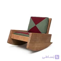 صندلی گهواره‌ای چوبی روستیک مدل تانک