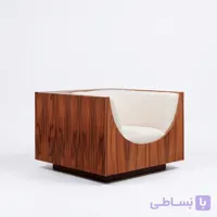 مبل تک نفره چوبی مکعبی مدل بوکله