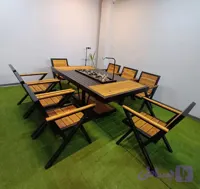 مبل باغی با میز آتشدان مستطیل مدل راکسا