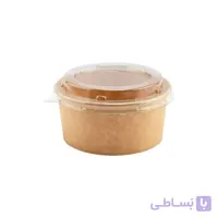 کاسه کاغذی دورو کرافت بدون چاپ با درب پت پیکنیک