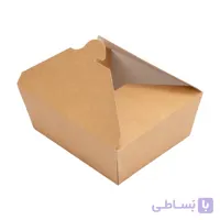 ظرف یکبار مصرف لانچ باکس کرافت بزرگ درب دار طب پلاستیک