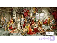 نخ و نقشه تابلو فرش تاجگذاری سلیمان و ملکه صبا – کد NF2355