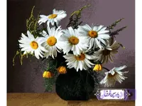 نخ و نقشه تابلو فرش طرح گل های داوودی – کد NG1666