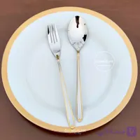سرویس قاشق چنگال ورسا دور طلایی طرح اینسبورک - چنگالک