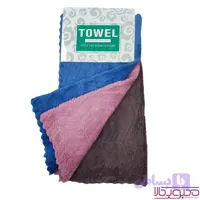 دستمال پولیشی آشپزخانه TOWEL مدل موج دار بسته 3 عددی