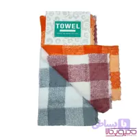 دستمال پولیشی آشپزخانه TOWEL مدل چهارخانه بسته 3 عددی