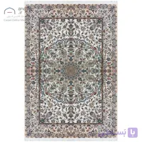 فرش دستباف نایین مرتضوی کرم ۹ لا گل ابریشم – ۶ متری کد D28216
