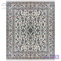فرش دستباف نقشه افشان نایین کرم ۶ لا گل ابریشم – ۸ متری کد D28212