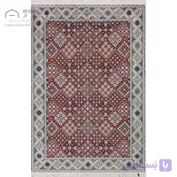 فرش دستباف نایین لاکی نقشه جوشقان ۶ لا گل ابریشم – قالیچه ( ۱۲۹ × ۱۹۵ سانتی‌متر) کد D28172