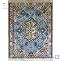 فرش دستباف نایین آبی نقشه جوشقان ۶ لا گل ابریشم – ذرع و نیم (۱۲۰×۱۶۵ سانتی‌متر) کد D28181