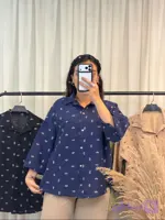 شومیز زنانه alo مدل آستین پاکتی جنس نخی