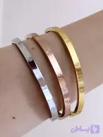 بنگل باریک لاو کارتیر طلایی و سیلور | ظریف و شیک 💛🤍