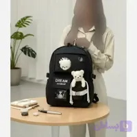 کوله پشتی دخترانه دیبا ضد آب رنگ مشکی کرم