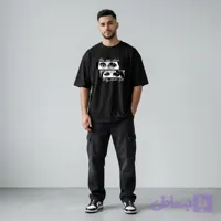 تی شرت مردانه اورسایز پنبه یکرو طرح حروف مدل never lie (کد EC6Q7)