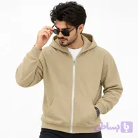 سویشرت کلاه دار مردانه پنبه ای زیپ دار ساده لیما