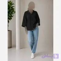 شومیز زنانه سما جنس سوپر آیوا رنگ مشکی سبز زرد سایز فری 38 تا 48
