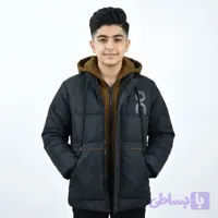 کاپشن پسرانه برزنتی مشکی آستردار