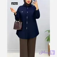 مانتو فول دکمه شانا جنس کرپ کارتیر فری سایز مناسب سایز 44 تا 54