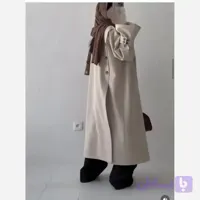 مانتو بلند زنانه جنس مازراتی قد 120 رنگ کرم و سفید
