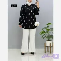 شومیز مانتویی شانتون زنانه فری سایز رنگ بندی