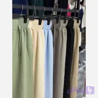 شلوار زنانه فول نگین شانتون صبورا مشکی فری سایز