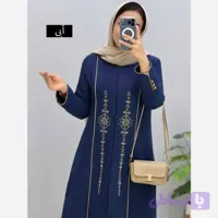 مانتو مزونی دلبر یقه هفت ایستاده جنس شانتون صوفیا جودن سایز بزرگ سایز 1 تا 4 رنگ مشکی و آبی