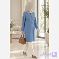 مانتو شانتون گلدوزی شده مدل الوا قد 100 سایز 36 تا 52