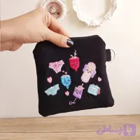 کیف پد بهداشتی گلدوزی شده با دست طرح پترن