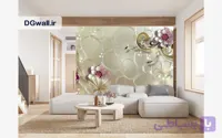 پوستر دیواری گل سه بعدی طرح لوکس گلهای برجسته و پس زمینه حبابدار FL0313