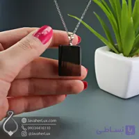 گردنبند سنگ ابسیدین شفاف آتشفشانی _ کد : 401016