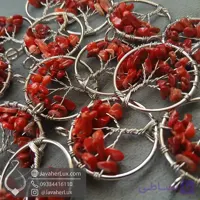 گردنبند سنگ مرجان قرمز درخت زندگی _ کد 401046