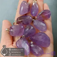 گردنبند سنگ آمیتیست تراش جواهری کد : 400940